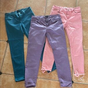 Colorful Jeans Set - Teal, Purple, and Pink